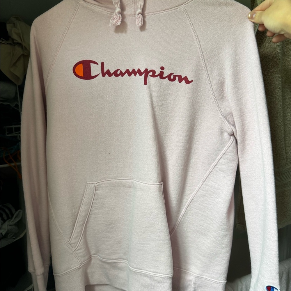 Champion Pastel Pink Hoodie with Logo